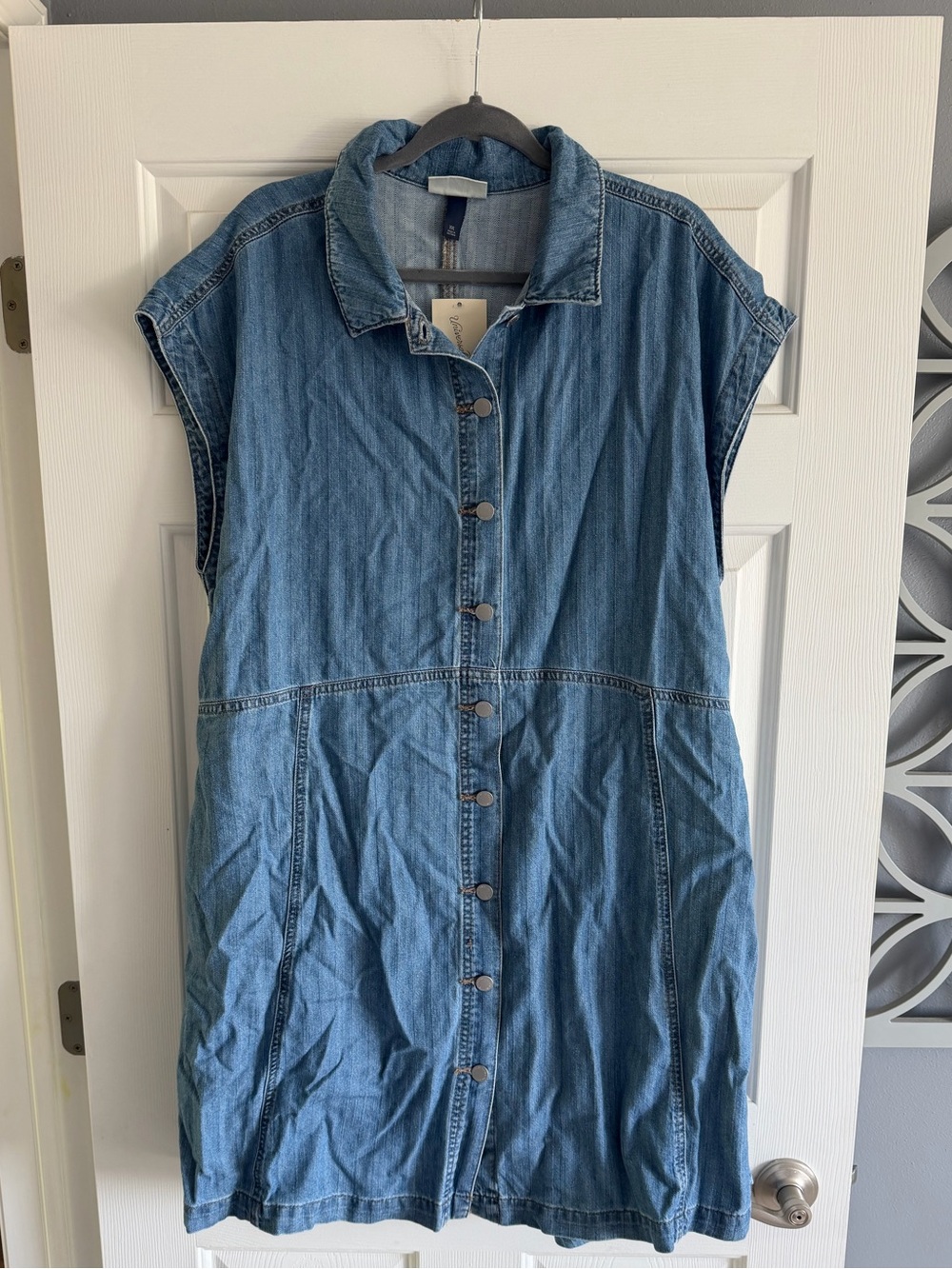 Chambray button front dress